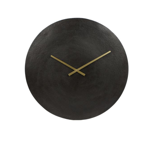 klok moon aluminium zwart L