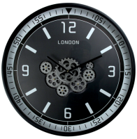 Radar klok met cijfers zwart/wit