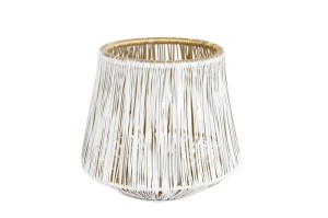 Draadlantaarn M wit/goud