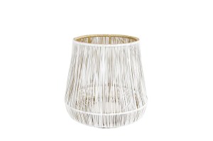 Draadlantaarn S wit/goud