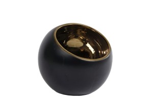 Theelichth "Pia" M goud/zwart