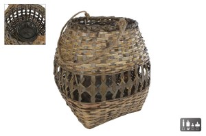 Windlicht "Per" XL naturel/zwart 