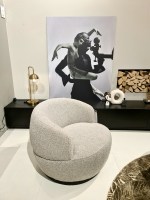 WOOLLY DRAAIFAUTEUIL BOUCLÉ NATUREL GEMELEERD VanEtje Stoer Wonen