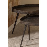 CRUDE BIJZETTAFELS ANTIQUE BRONZE