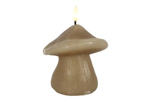 Paddestoel kaars LED  S Taupe
