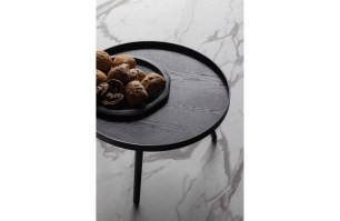 Mesa bijzettafel l hout zwart 34xø60 Woood