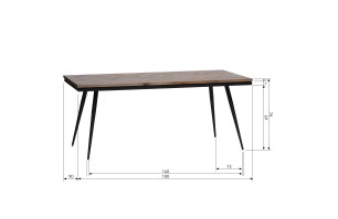 Rhombic Eettafel 180x90cm Hout/metaal
