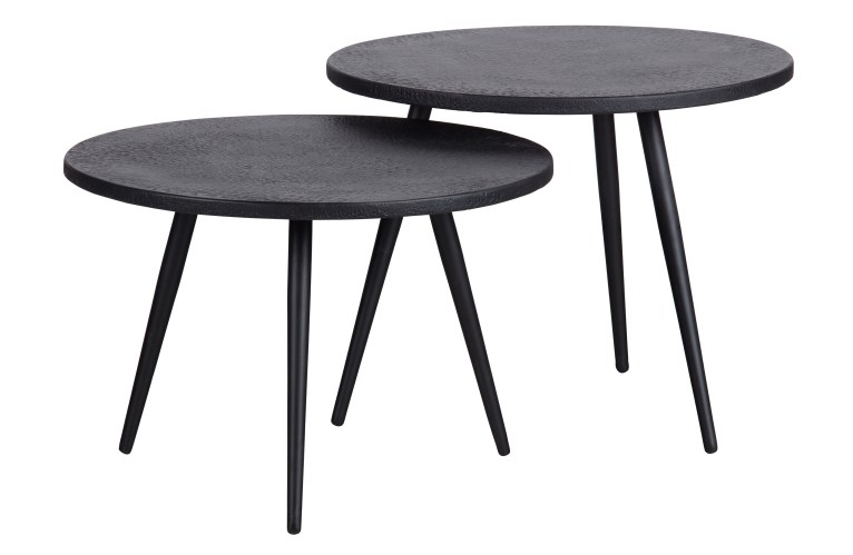Set v 2 - suze bijzettafels hout/metaal zwart Woood