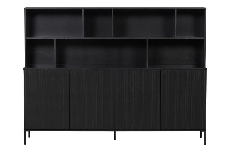 New Gravure Wandkast Grenen Zwart [fsc]