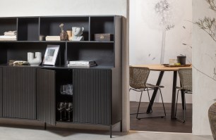 New Gravure Wandkast Grenen Zwart [fsc]