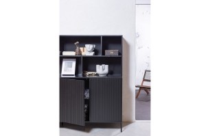 New Gravure Wandkast Grenen Zwart [fsc]