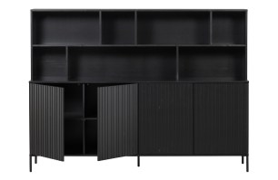 New Gravure Wandkast Grenen Zwart [fsc]