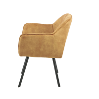 Eetkamerstoel Emma Velvet | Yellow | Met armleuning