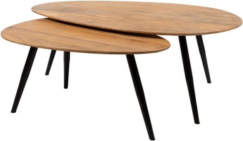 Kassel salontafel organisch, set van 2, Smooth Natural (17mm) - Must Have Collection