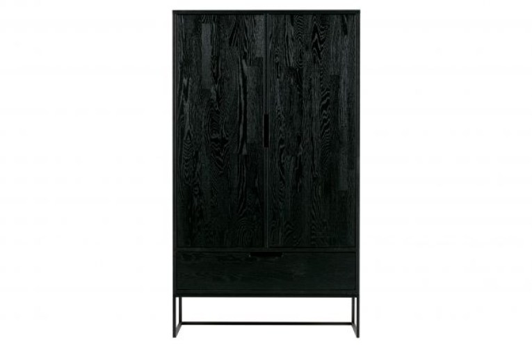 Silas 2-deurs Kast Eiken Geborsteld Black Night [fsc]