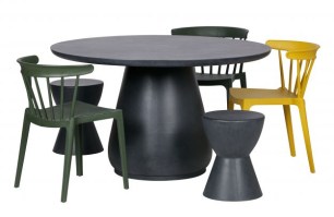 Bliss spijlenstoel kunststof army oker