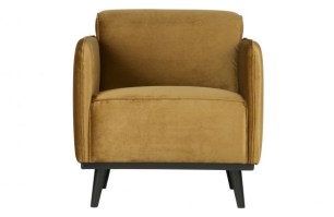 Statement Fauteuil Met Arm Fluweel Honing Geel