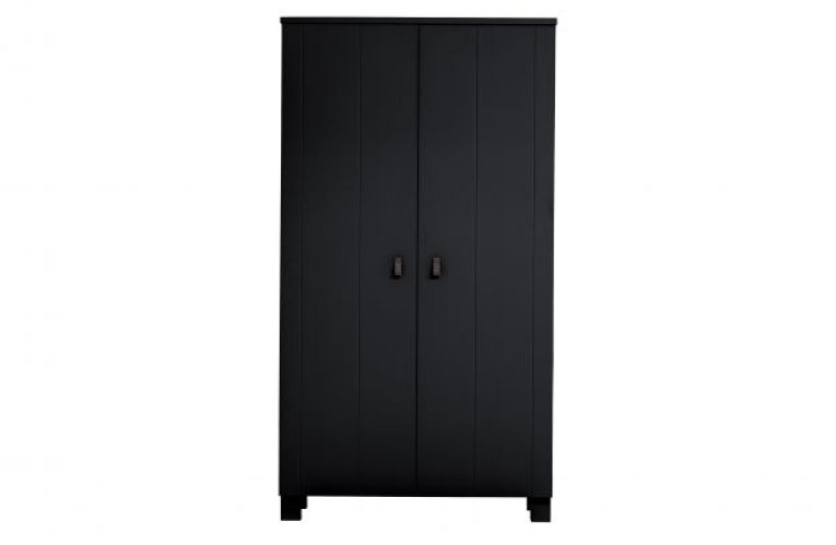 Ties Garderobekast Grenen Diep Zwart [fsc]