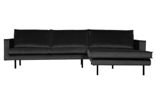 Rodeo Chaise Longue Rechts Velvet Antraciet