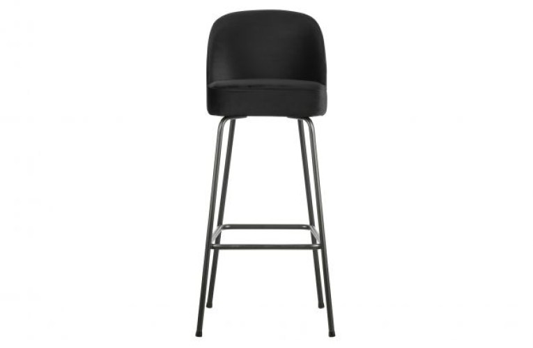 Vogue Barstoel 80cm Fluweel Zwart