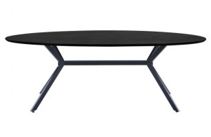 Bruno Eettafel Ovaal Mdf Zwart 220x100cm