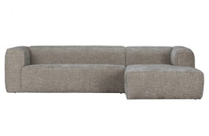 Bean Hoekbank Rechts Grove Melange Stof Travertin