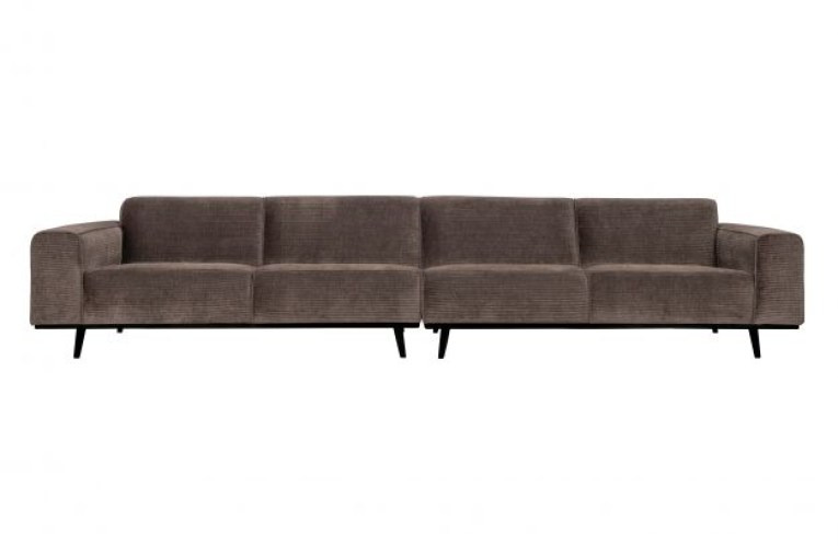 Statement Xl 4-zits Bank 372 Cm Platte Brede Rib Taupe
