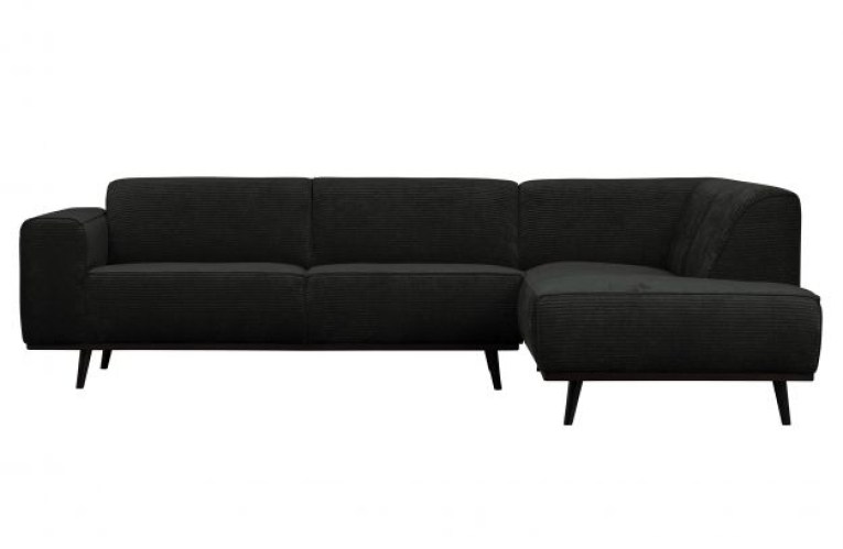 Statement Hoekbank Rechts Platte Brede Rib Graphite