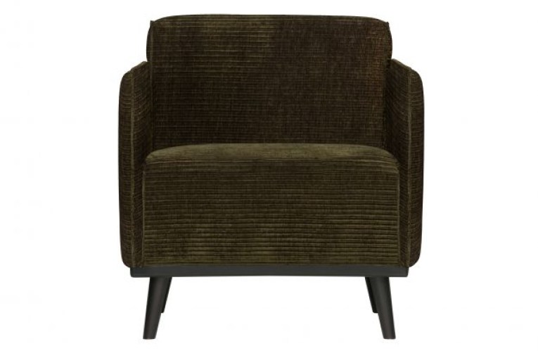Statement Fauteuil Met Arm Brede Platte Rib Warm Groen
