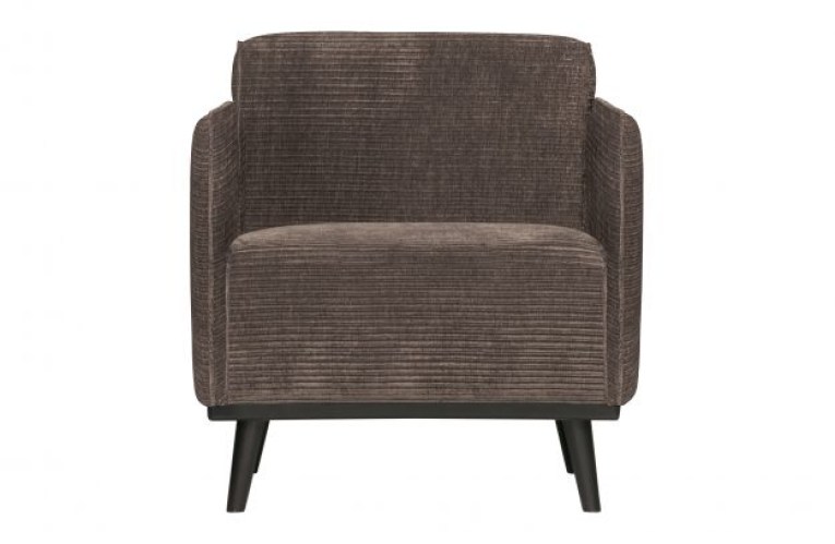 Statement Fauteuil Met Arm Brede Platte Rib Taupe