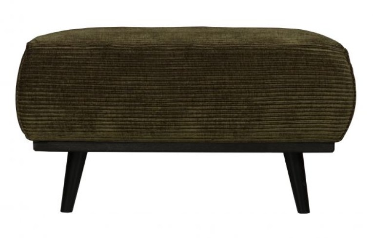 Statement Hocker Brede Platte Rib Warm Groen 80x55cm