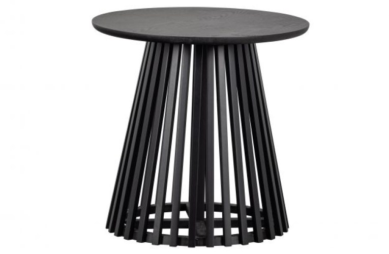 Slats High Bijzettafel Hout Zwart 48x50