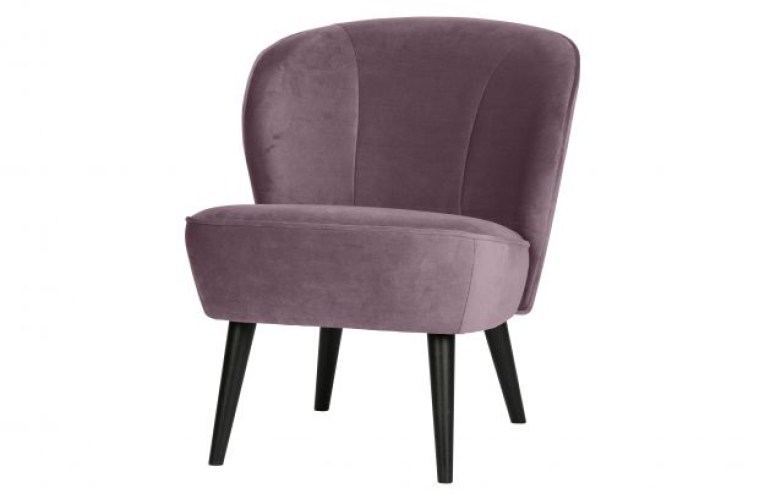 Sara Fauteuil Fluweel Warm Lila