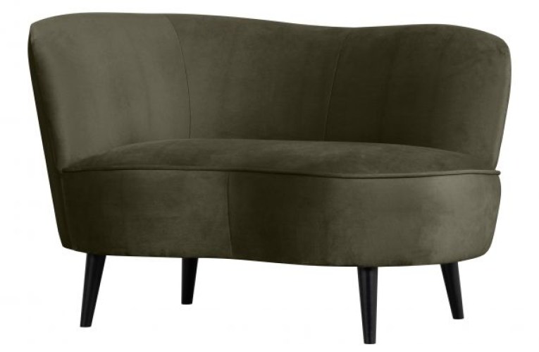 Sara Lounge Fauteuil Links Fluweel Warm Groen