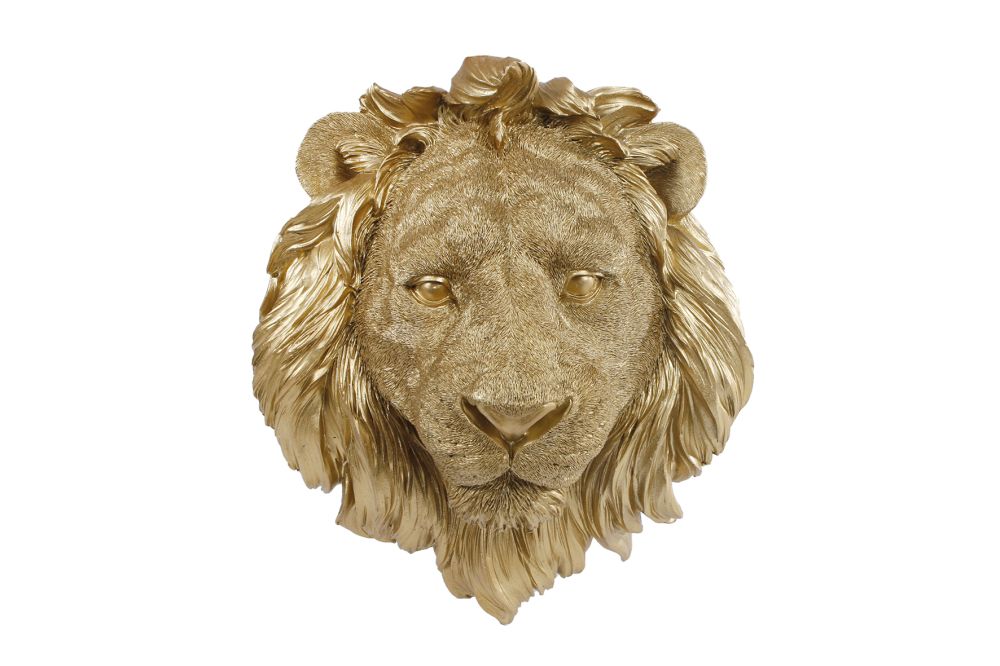 Wandsculptuur "Lion" goud