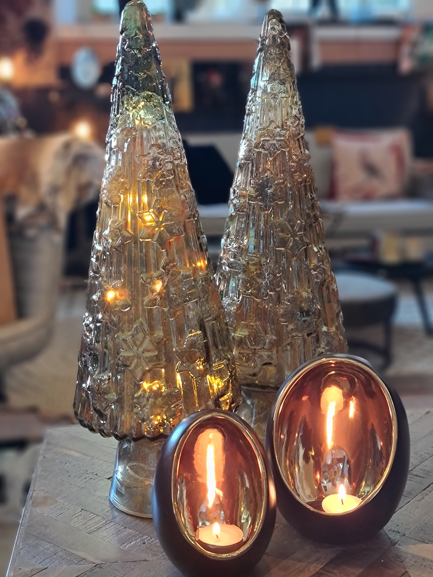 *SALE !!!! Glazen kerstboom met goudkleurige look XL