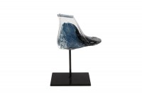 glazen vogel blauw naturel 