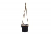 boho ibizastijl hangende bloempot zwart/naturel m
