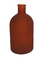 Vaas "Diamond" fles mat terra a2 glas 12x12x22cm