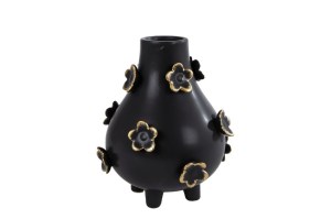 Vaas Fleur zwart/goud M