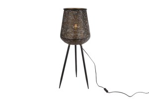 staande vloerlamp wave goud/zwart metaal