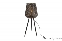 staande vloerlamp wave goud/zwart metaal