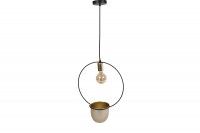 hanglamp rond metaal met bloempot 