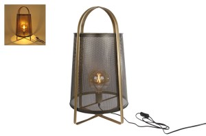 Tafel-vloerlamp L zwart/goud metaal