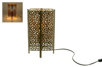 Tafellamp square bruin/goud metaall 