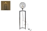 Staande vloerlamp globe bruin glas/metaal 