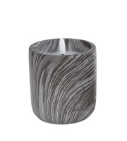Led kaars in pot zwart/grijs cilinder