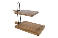 Etagere Tapas naturel/zwart hout/metaal