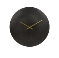 klok moon aluminium zwart L