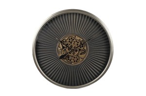 Radarklok "Stefan" zwart/goud 80x8,5x80cm
